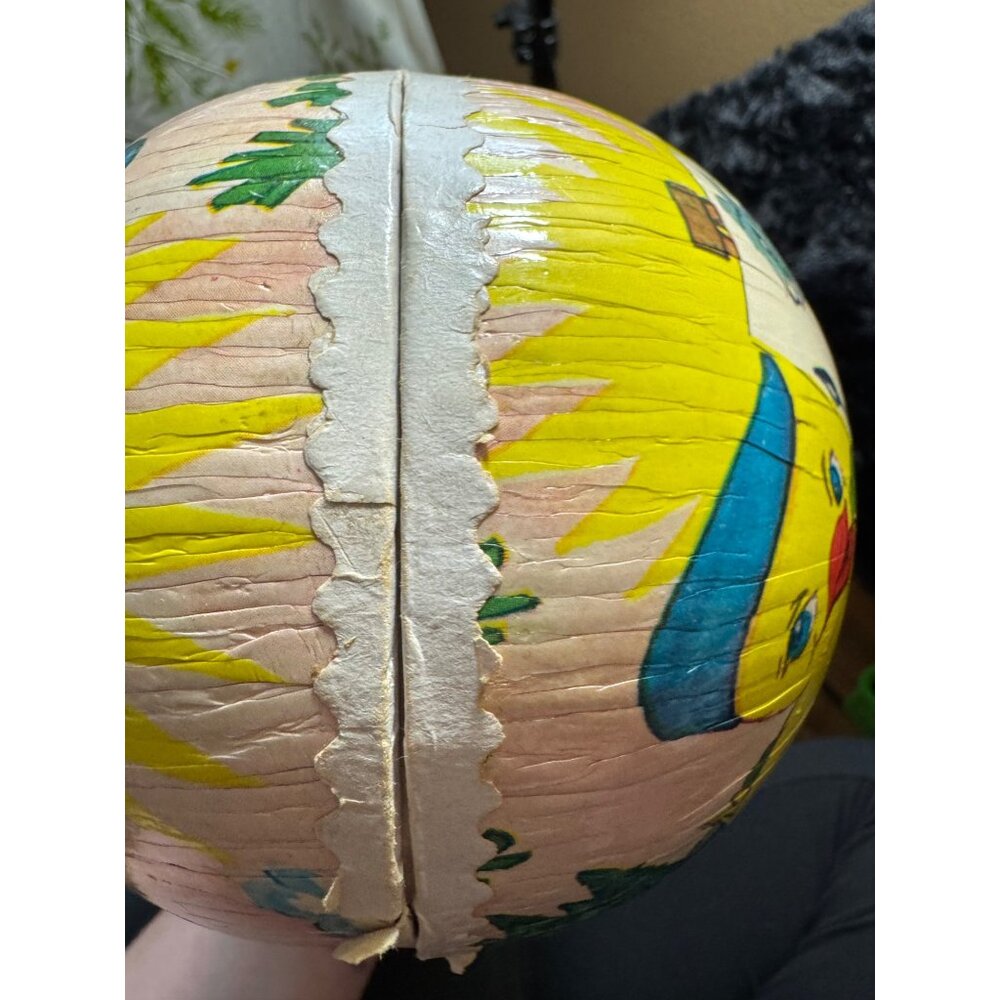 Vintage Papier-Mâché Easter Egg With Duck & Mouse Painters 11" - Picture 6 of 11